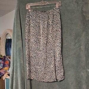 Polly & Esther Animal Print Midi Skirt